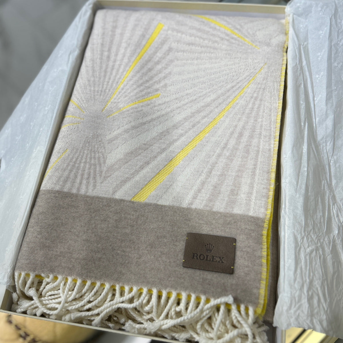 Rolex Blanket - Beige, Cream, & Yellow