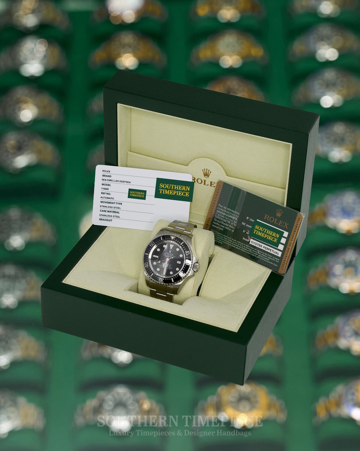 44mm Rolex Deepsea Sea-Dweller in Stainless Steel with Black Dial and Bezel (Ref: 116660)(Year: 2013)(Box & Papers)(SKU: 443717J)