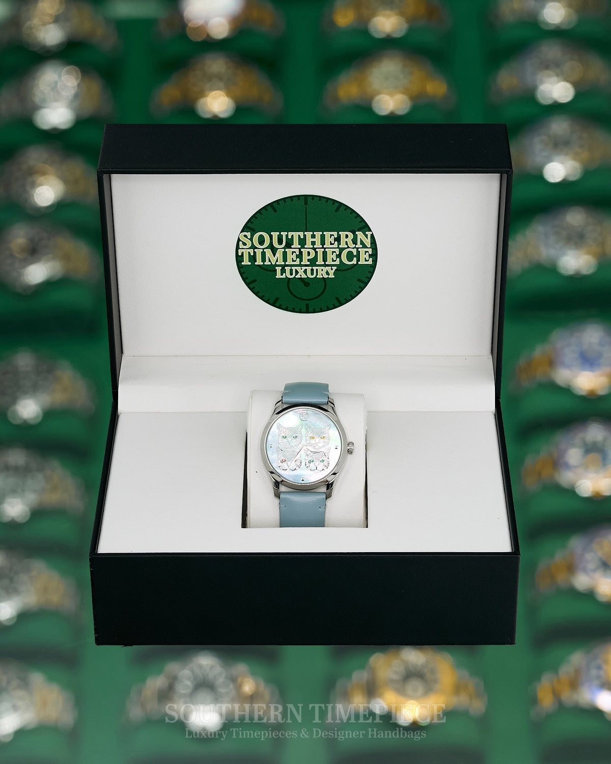 Gucci G-Timeless Contemporary Cats - Stainless Steel & Leather Strap Watch