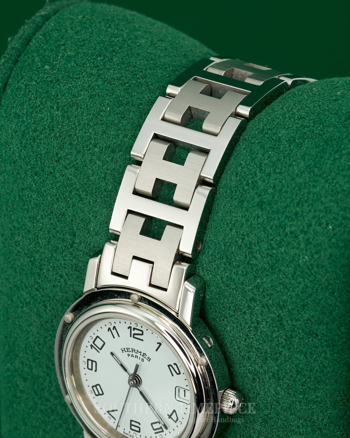 24mm Hermès Clipper Watch in Stainless Steel with White Numeral Dial (Ref: CL4.210)(Year: ~2000-2010's)