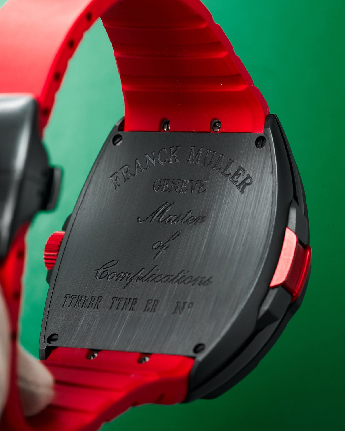 43mm Frank Muller Skafander in PVD Titanium with Red Accents on Red Rubber (Ref: SKF 43 SC DT TTNRBR)(Year: 2025)(Box & Papers)