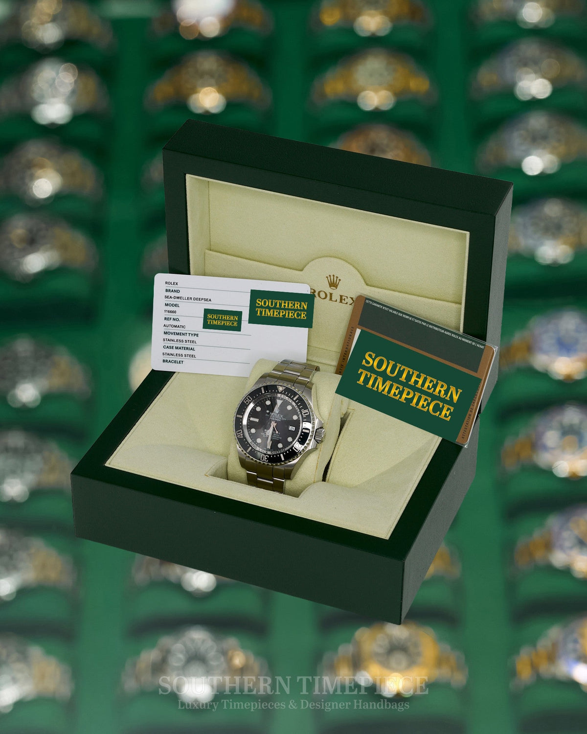 44mm Rolex Deepsea Sea-Dweller in Stainless Steel with Black Dial and Bezel (Ref: 116660)(Year: 2013)(Box & Papers)(SKU: 443717J)