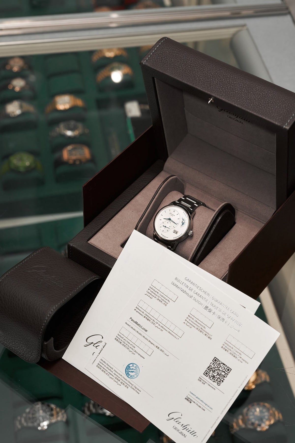 40mm Glasshutte PanoMaticLunar with Silver Dial in Stainless Steel on Bracelet (Ref: 1-90-02-42-32-71)(Year: 2021)(Box & Papers)