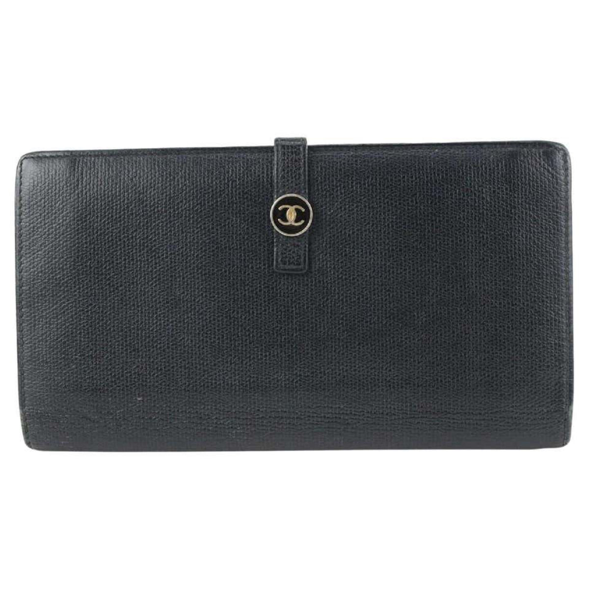 Chanel Sevruga Long Continental Wallet - Black Calfskin Leather