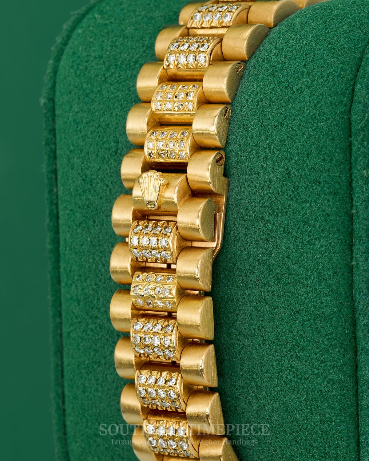 36mm Rolex Day-Date "President" in Solid 18kt Yellow Gold with Custom Natural Diamonds (Ref: 18038)(Year: 1986)(Box & Appraisal)