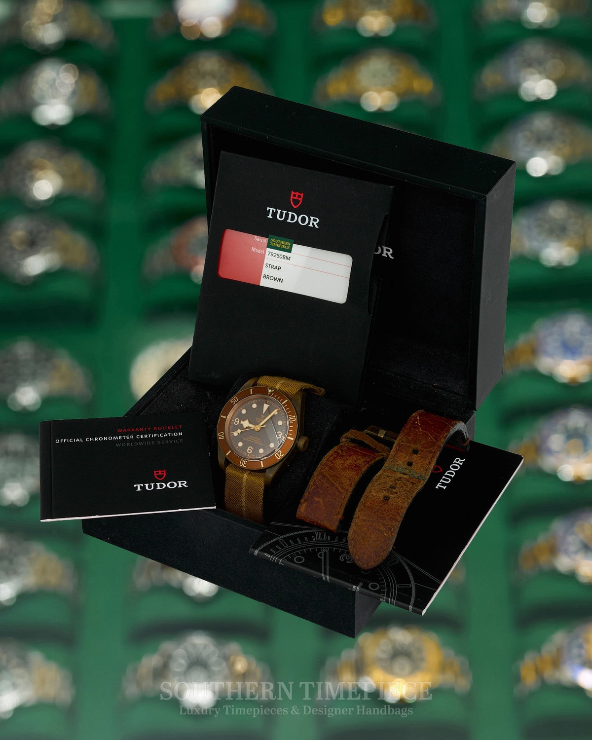 43mm Tudor Black Bay Bronze in Aluminum Bronze Coated Case on Brown Leather (Ref: 79250BM)(Year: 2017)(Box & Papers)