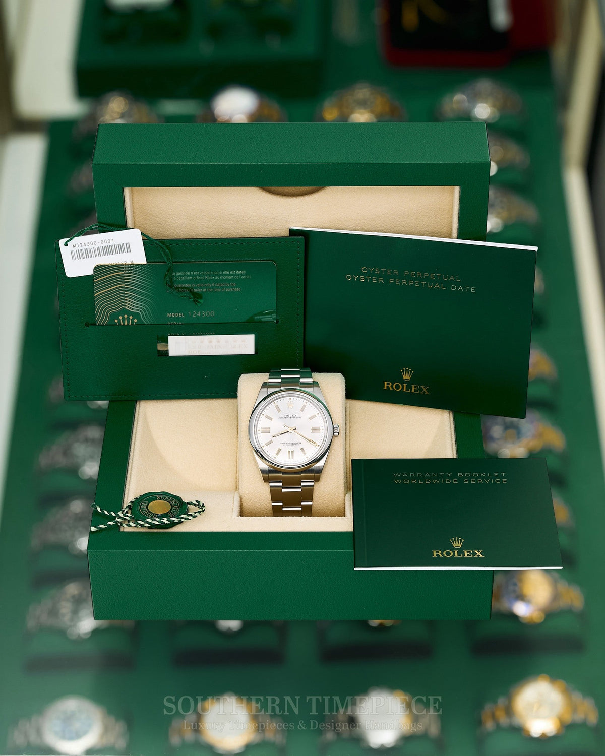 41mm Rolex Oyster Perpetual Silver Stick in Stainless Steel on Oyster (Ref: 124300)(Year: 2020)(Box & Papers)
