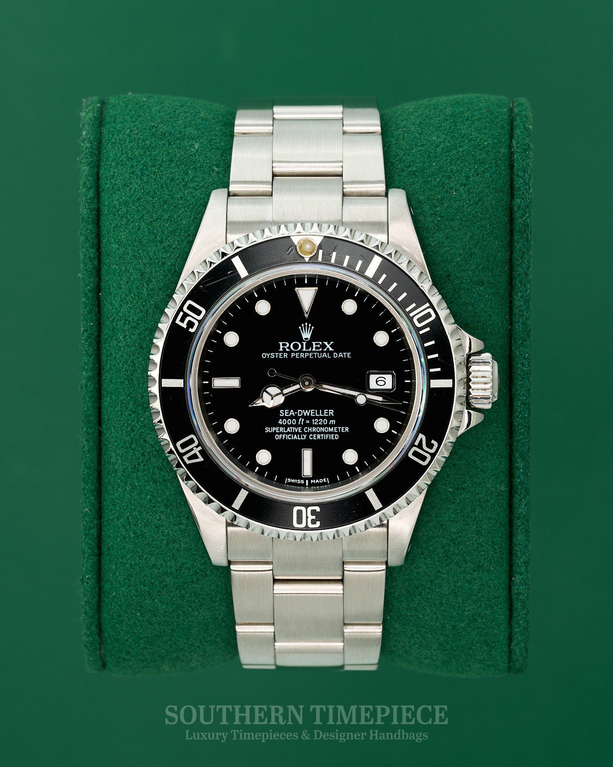 40mm Rolex Sea-Dweller with Black Dial and Bezel in Stainless Steel (Ref: 16600)(Year: 2001)