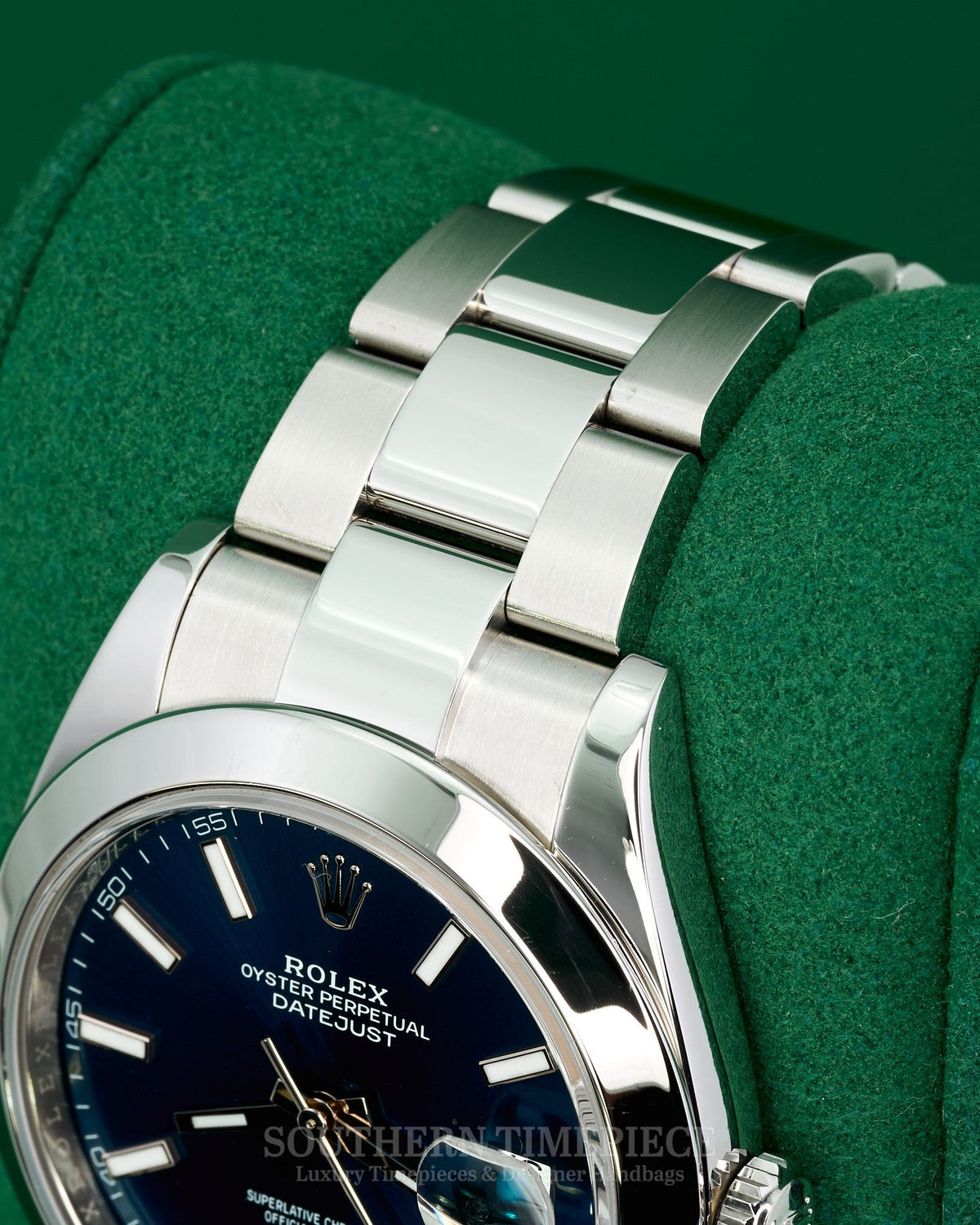 41mm Rolex Datejust with Blue Stick Dial in Stainless Steel on Oyster (Ref: 126300)(Year: 2020)(Box & Papers)