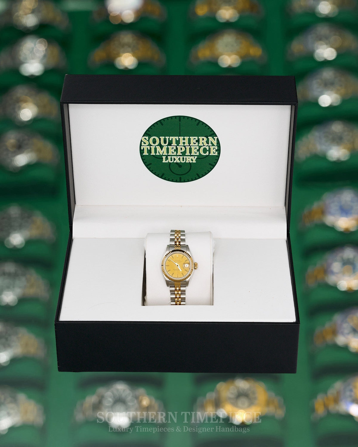 26mm Rolex Datejust with a Custom Champagne Diamond Dial in 18kt Yellow Gold and Stainless on Jubilee (Ref: 69173)(Year: 1988)