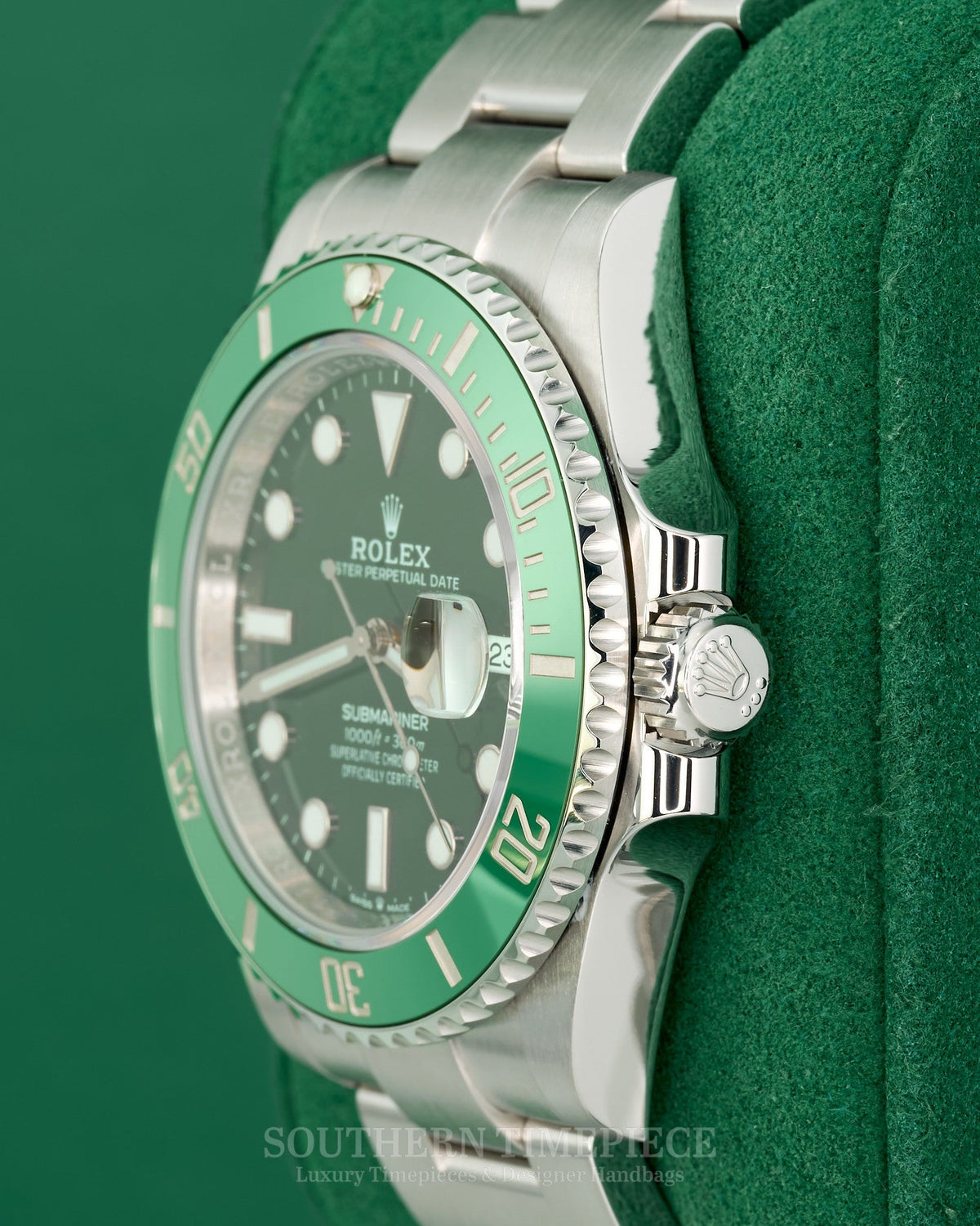 41mm Rolex Submariner Date "Starbucks" MKI with Anniversary Green Bezel (Ref: 126610LV)(Year: 2023)(Box & Papers)
