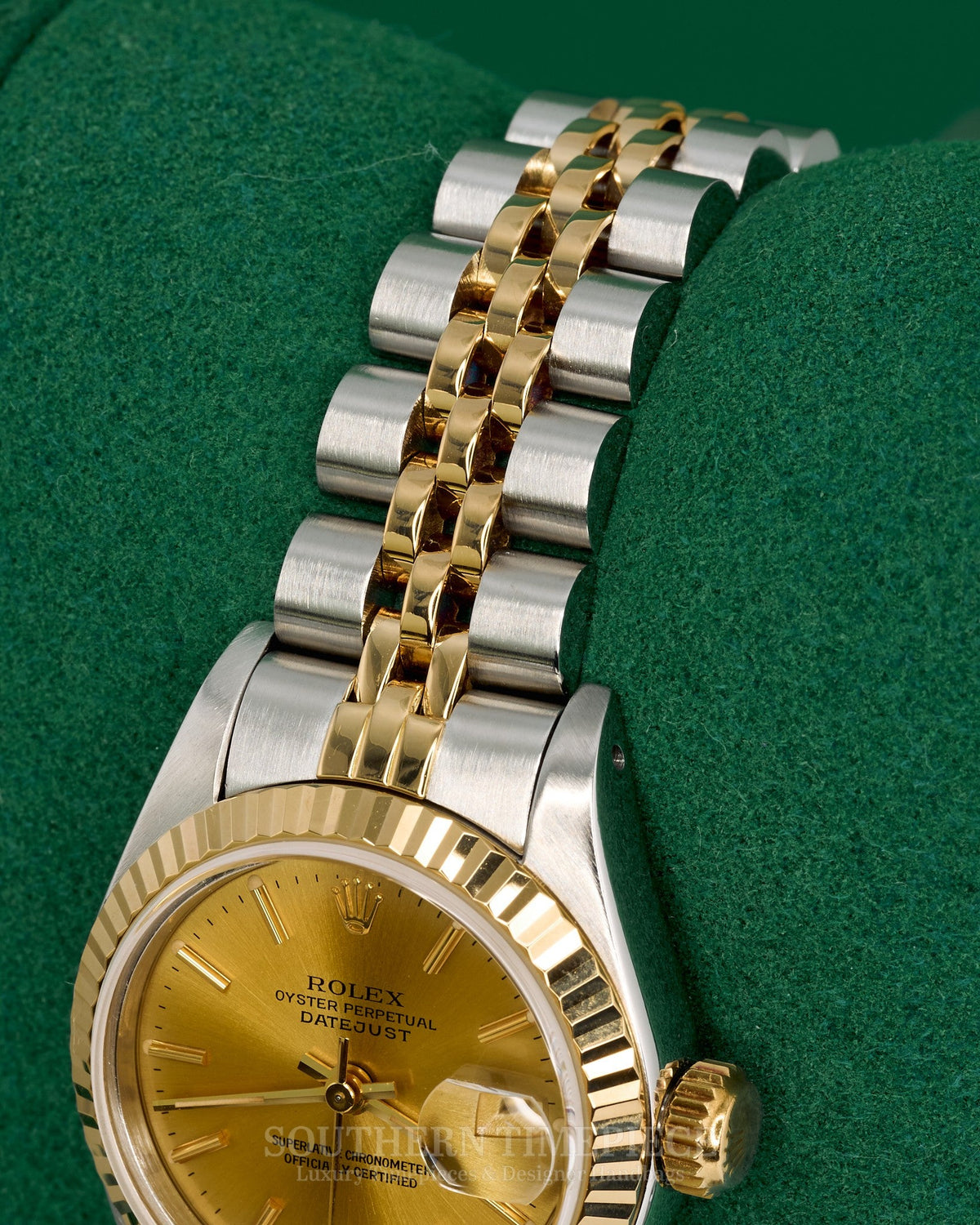 26mm Rolex Datejust with a Custom Champagne Diamond Dial in 18kt Yellow Gold and Stainless on Jubilee (Ref: 69173)(Year: 1988)