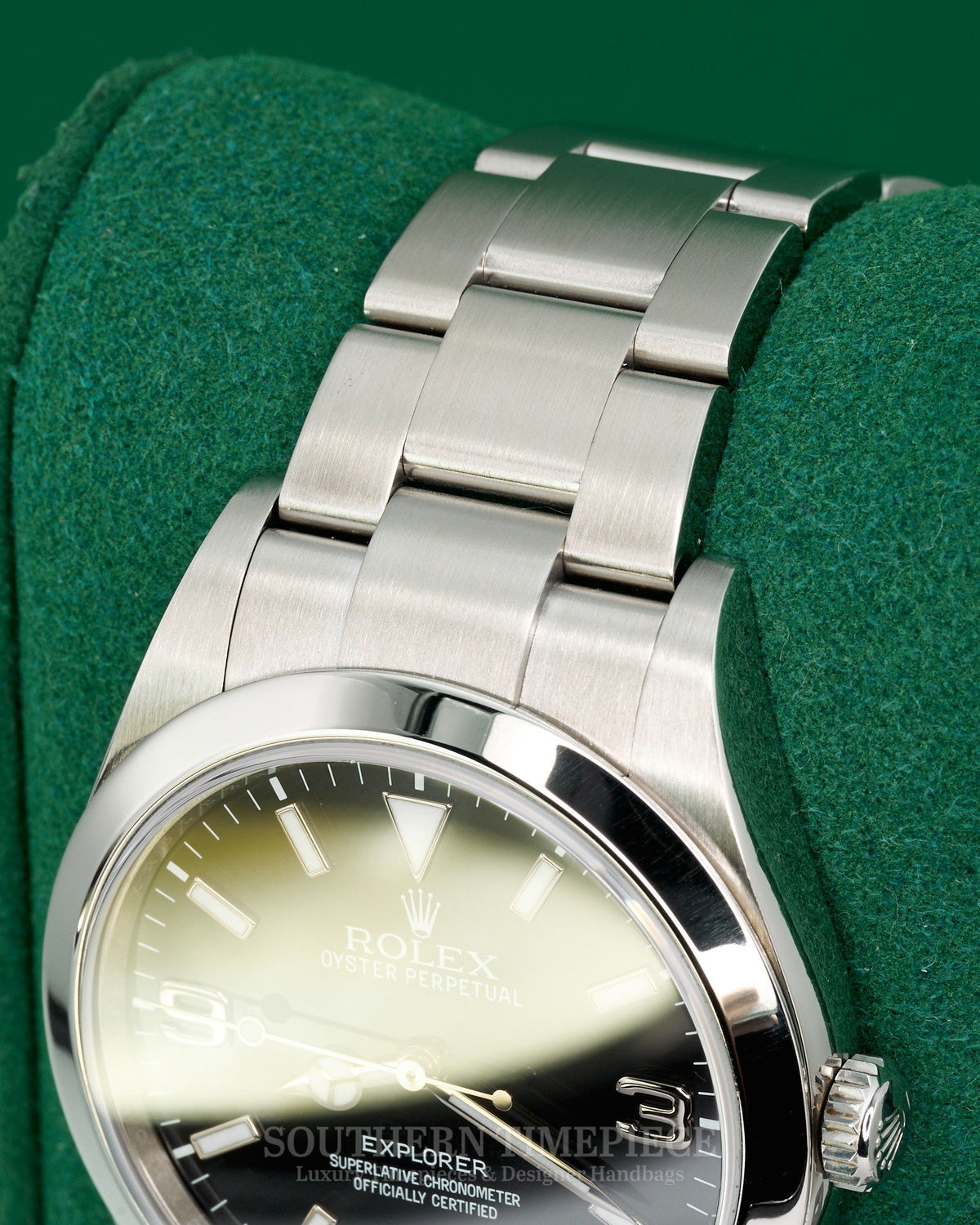 39mm Rolex Explorer I with Black Dial in Stainless Steel on Oyster (Ref: 214270)(Year: 2011+)