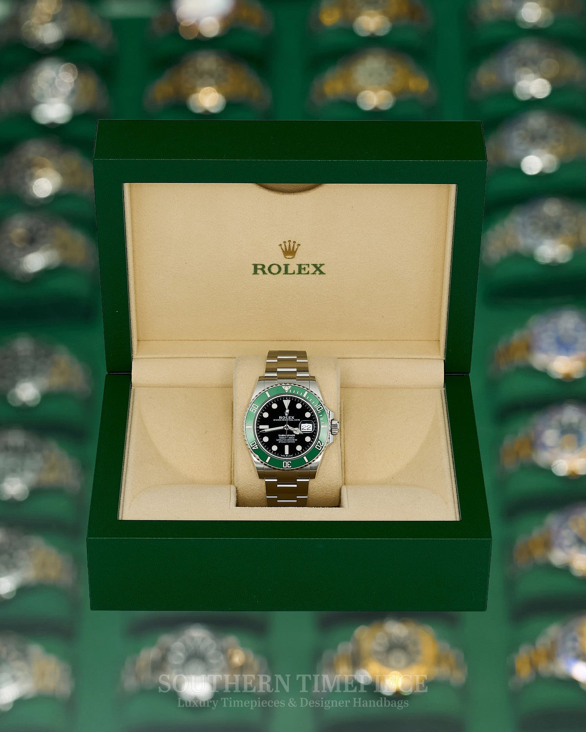 41mm Rolex Submariner "Starbucks" MKI with Anniversary Green Bezel in Stainless on Oyster (Ref: 126610LV)(Year: 2020+)(Box & Appraisal)