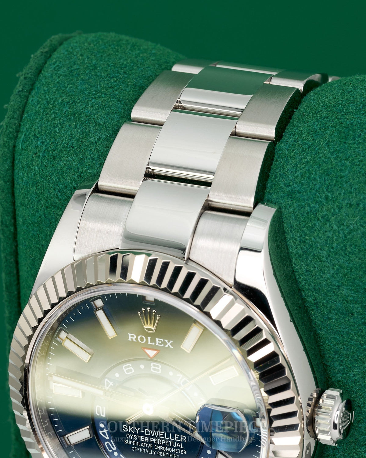 42mm Rolex Sky-Dweller in 18kt White Gold and Oystersteel with Blue Dial on Oyster Bracelet (Ref: 326934)(Year: 2019)(Box & Papers)