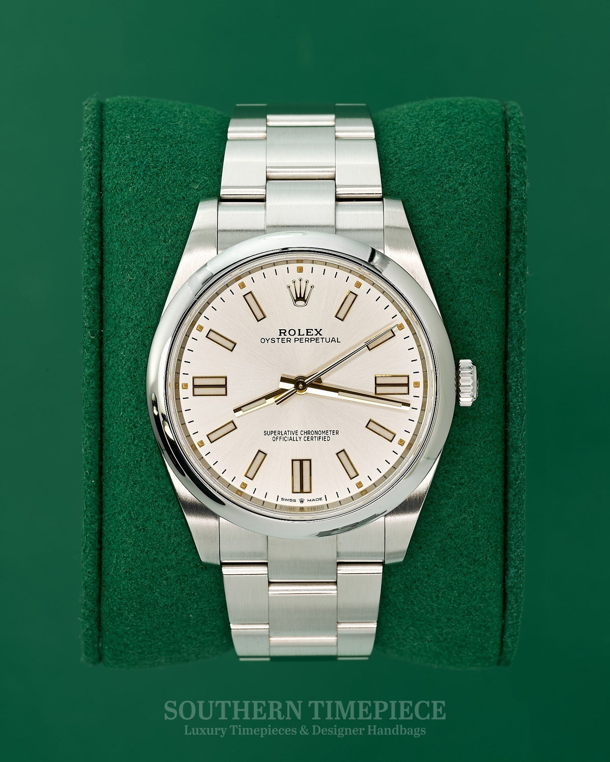41mm Rolex Oyster Perpetual Silver Stick in Stainless Steel on Oyster (Ref: 124300)(Year: 2020)(Box & Papers) (6823367)