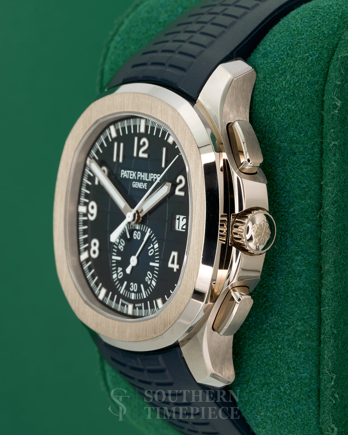 42mm Patek Philippe Aquanaut Chronograph with Blue Dial on Blue Rubber in Stainless Steel (Ref: 5968G)(Year: 2026)(Box & Papers)(SKU: 189680441983)