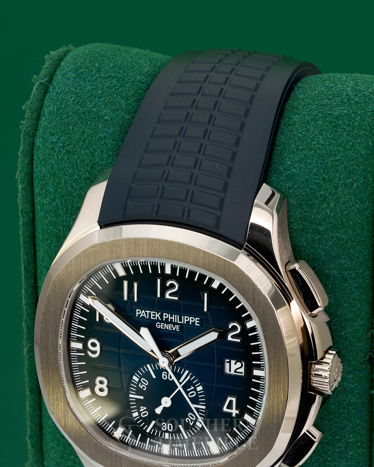 42mm Patek Philippe Aquanaut Chronograph with Blue Dial on Blue Rubber in Stainless Steel (Ref: 5968G)(Year: 2026)(Box & Papers)(SKU: 189680441983)