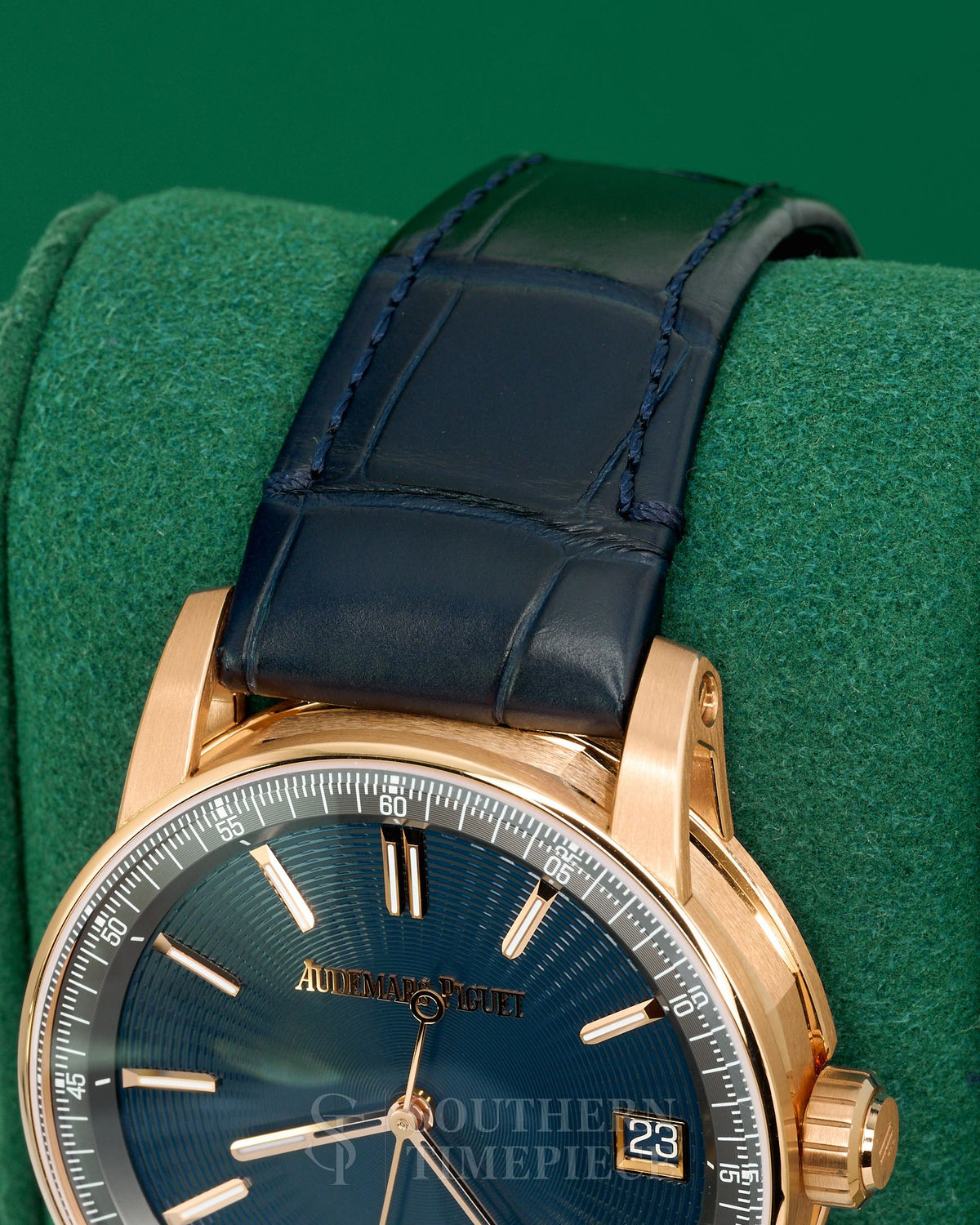 Brand New 2026 Audemars Piguet Code 11.59 Blue in Solid 18kt Rose Gold on Blue Leather (Ref: 15210OR)(Year: 2026)(Box & Papers)