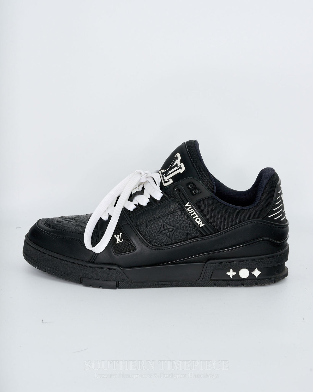 Louis Vuitton Trainers - Black Embossed Monogram Leather