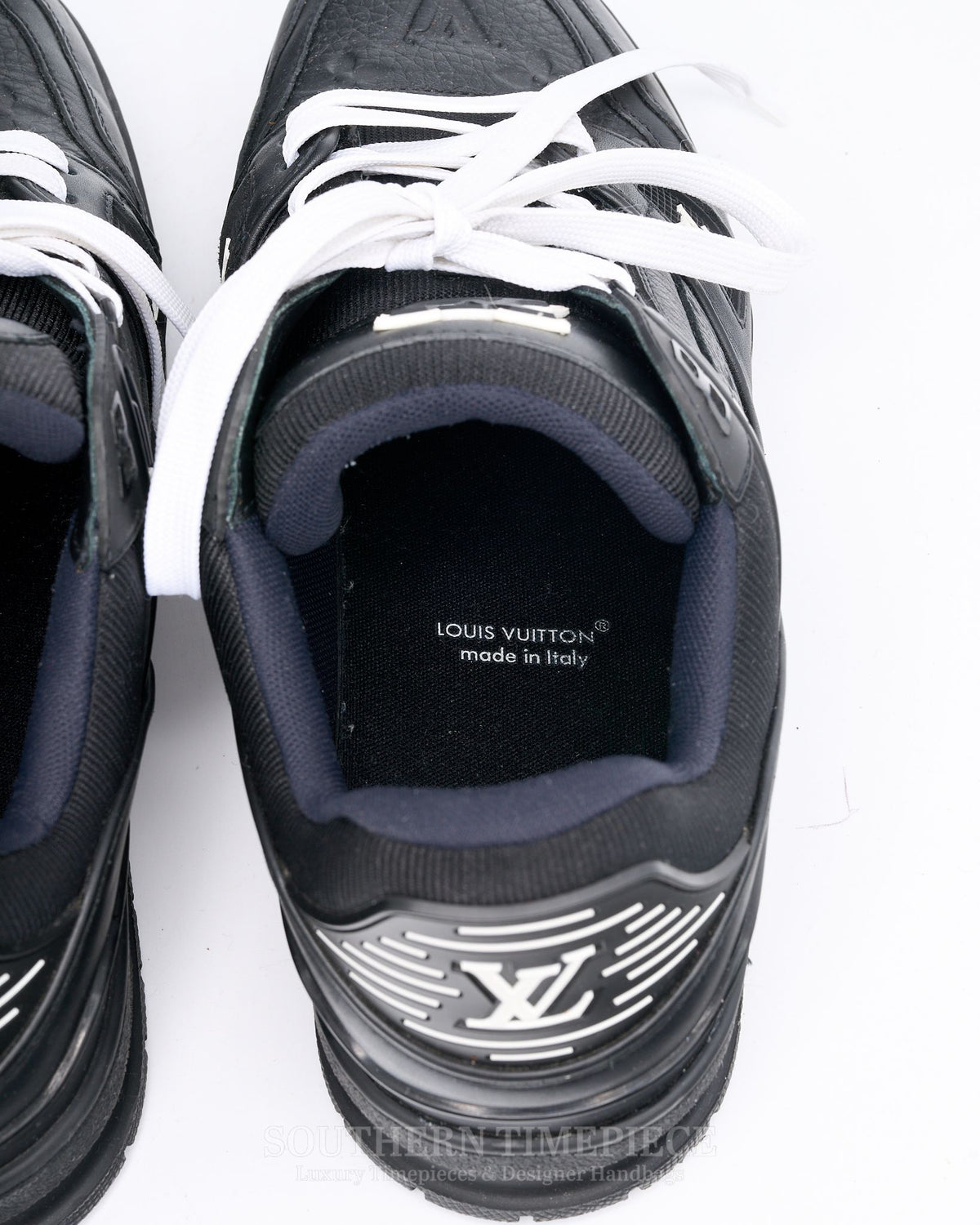 Louis Vuitton Trainers - Black Embossed Monogram Leather