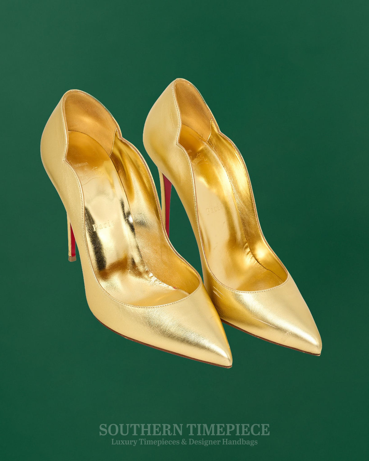 Christian Louboutin Hot Chick 100 Metallic Gold Leather Size 40 (US 10)