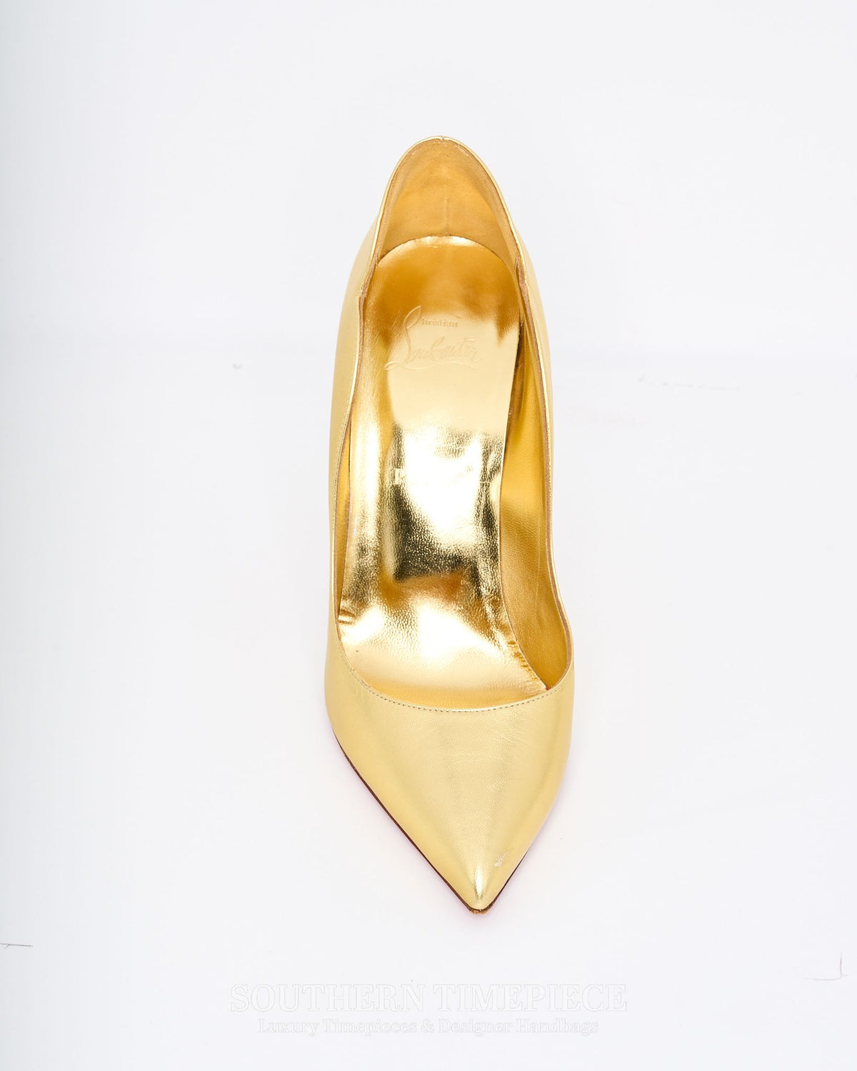 Christian Louboutin Hot Chick 100 Metallic Gold Leather Size 40 (US 10)
