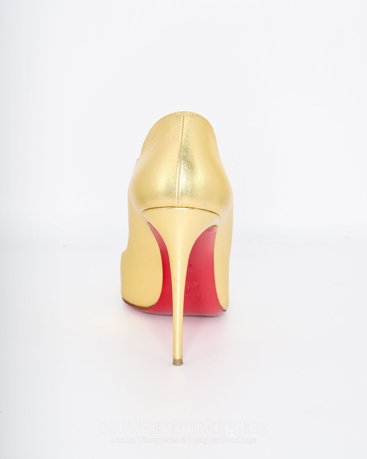 Christian Louboutin Hot Chick 100 Metallic Gold Leather Size 40 (US 10)