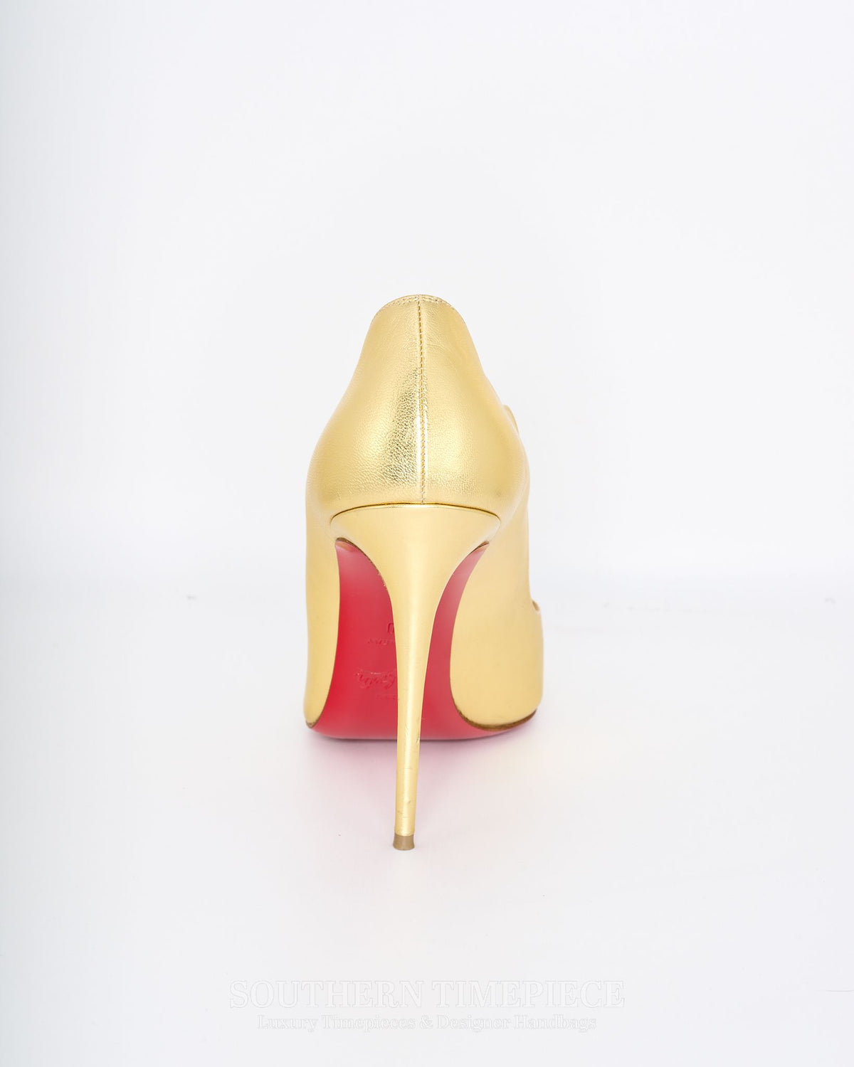 Christian Louboutin Hot Chick 100 Metallic Gold Leather Size 40 (US 10)