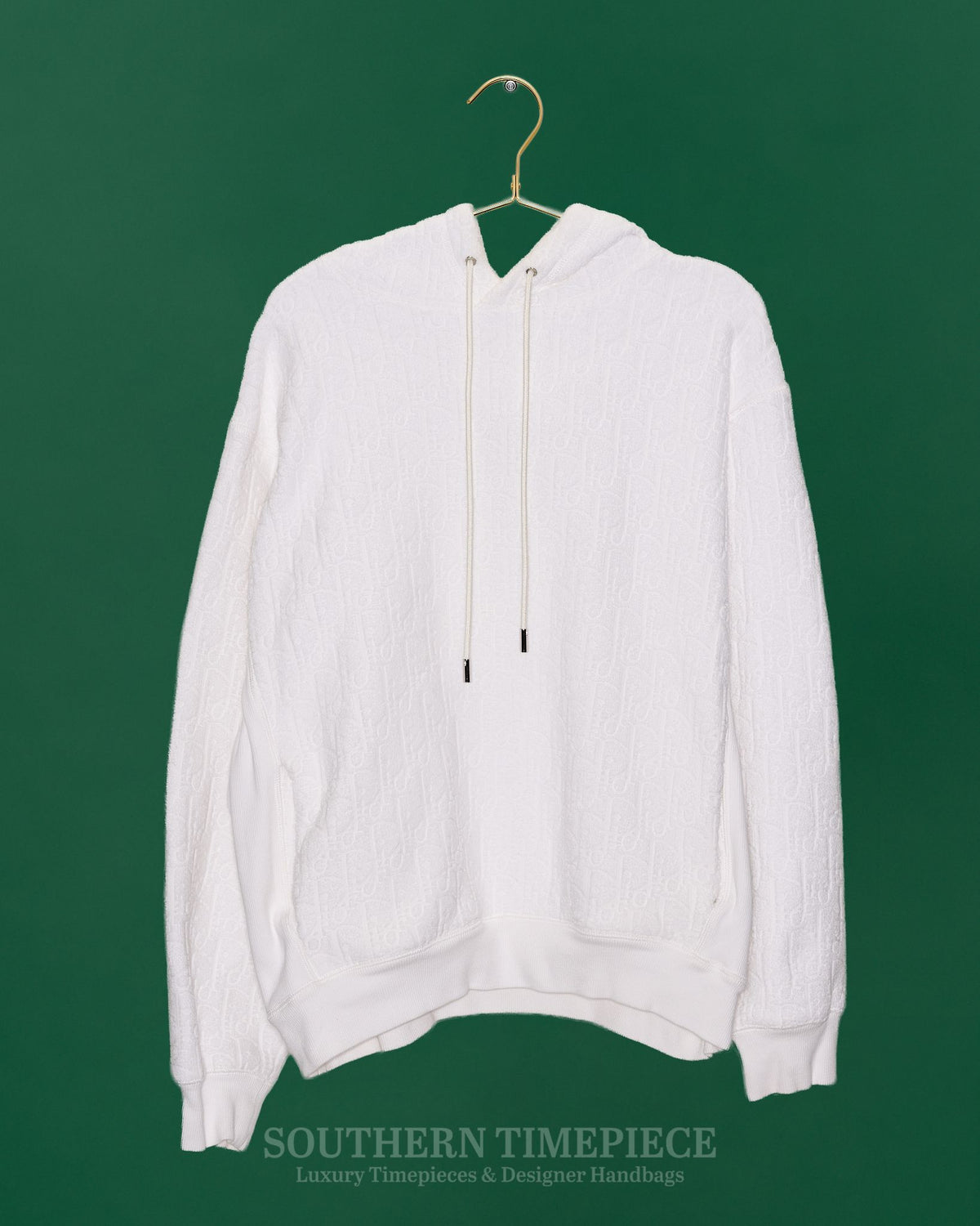 Christian Dior Oblique Hooded Sweatshirt - Off-white Terry Cotton Jacquard (Size XL)
