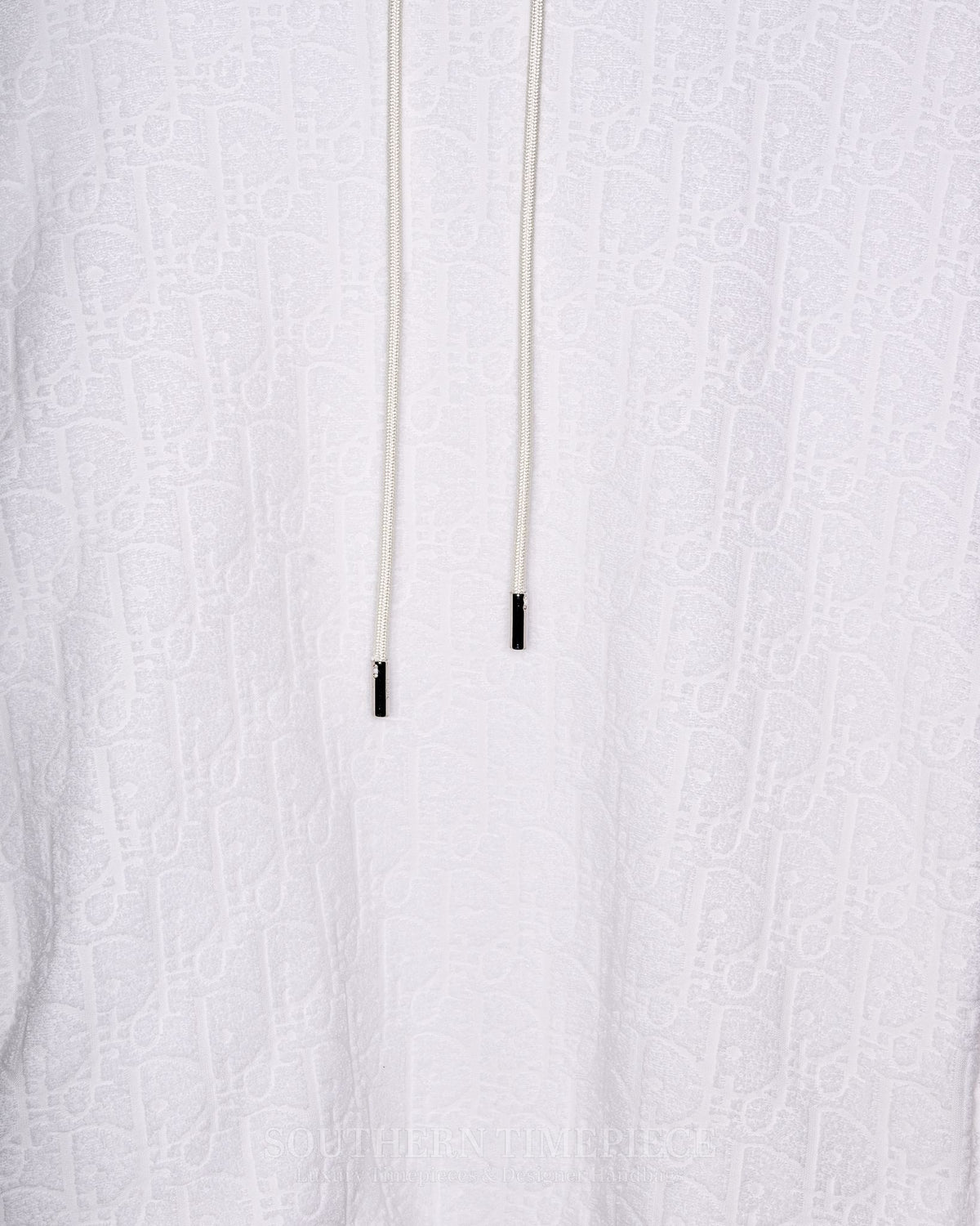 Christian Dior Oblique Hooded Sweatshirt - Off-white Terry Cotton Jacquard (Size XL)