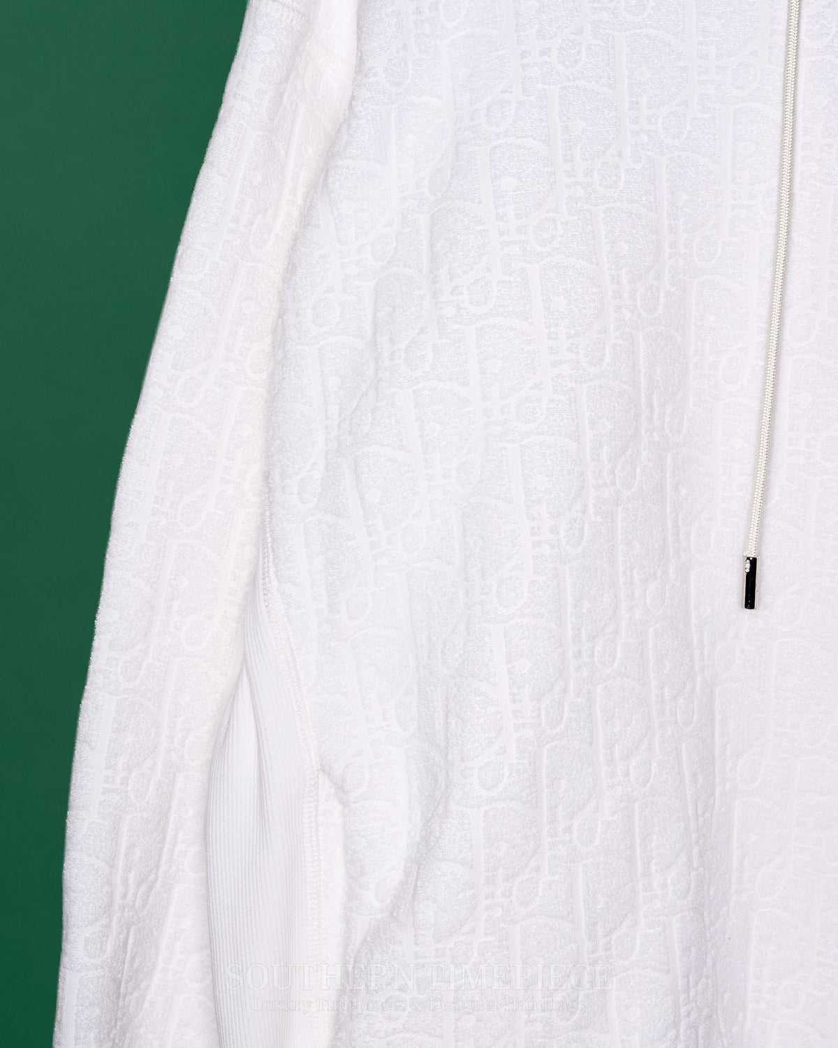Christian Dior Oblique Hooded Sweatshirt - Off-white Terry Cotton Jacquard (Size XL)