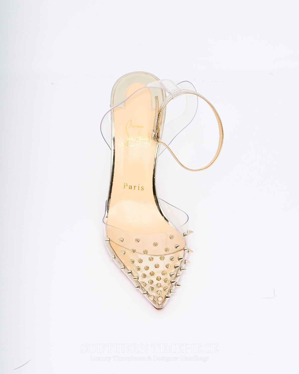 Christian Louboutin Spikoo 100 - PVC Slingback Pumps (Size 38)