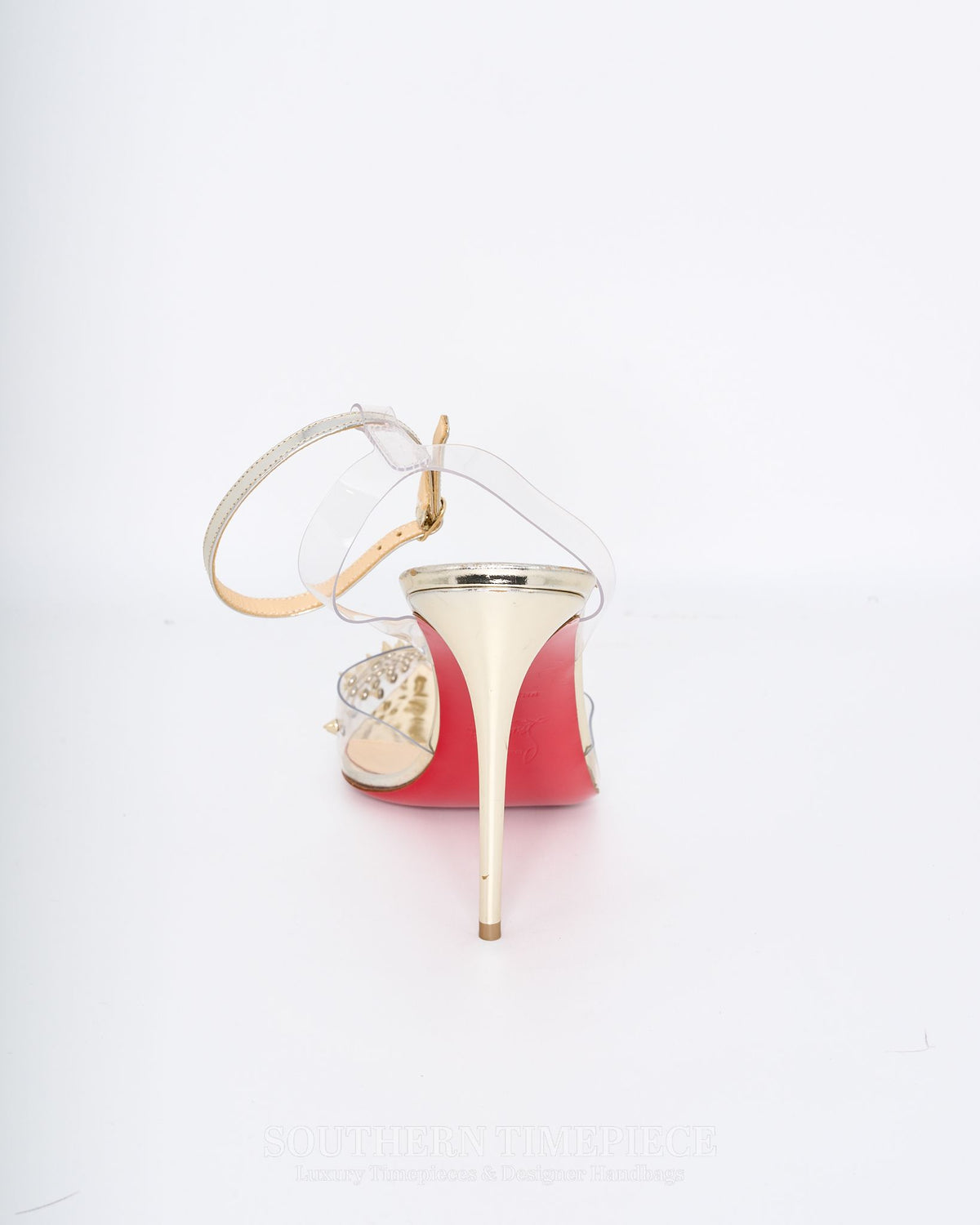 Christian Louboutin Spikoo 100 - PVC Slingback Pumps (Size 38)
