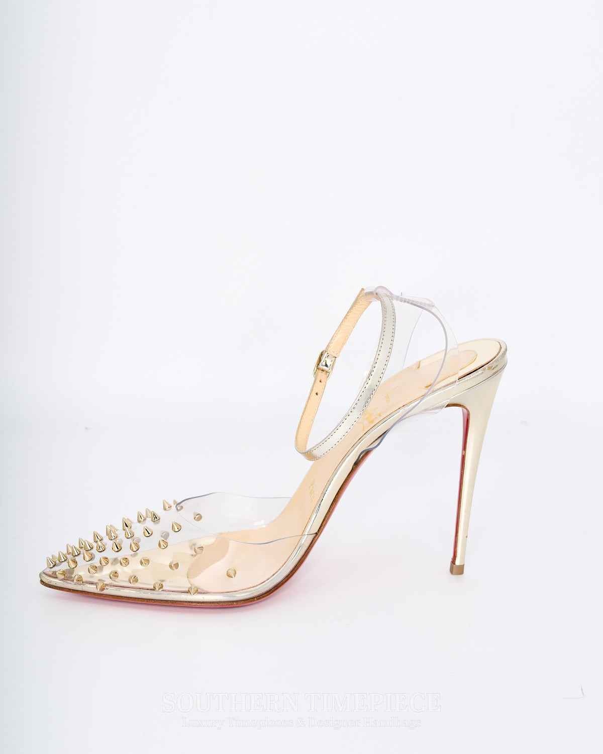 Christian Louboutin Spikoo 100 - PVC Slingback Pumps (Size 38)