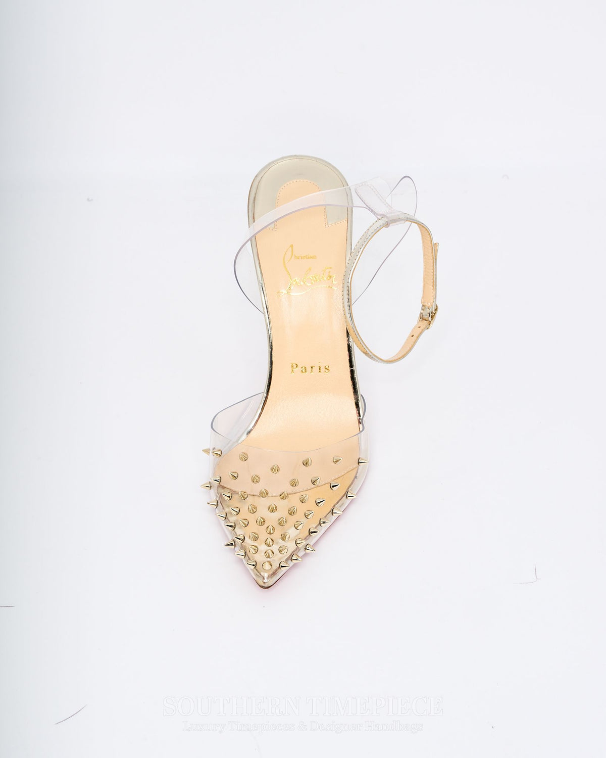 Christian Louboutin Spikoo 100 - PVC Slingback Pumps (Size 38)