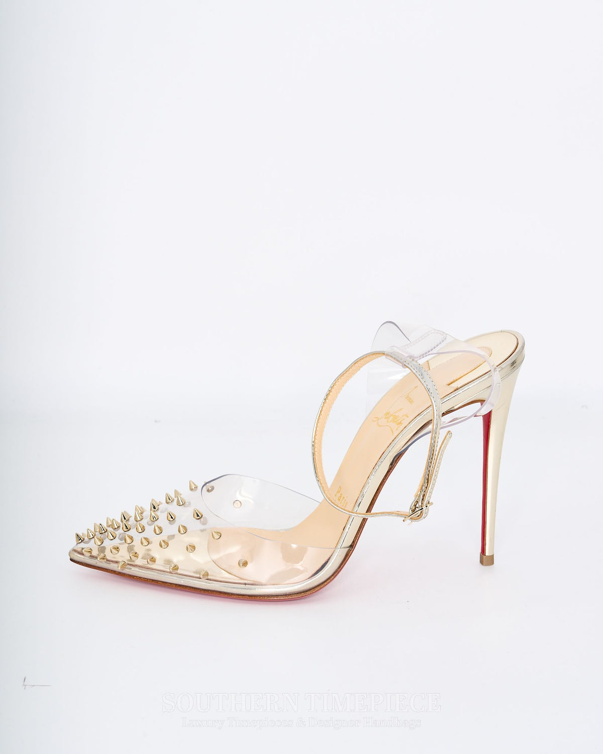 Christian Louboutin Spikoo 100 - PVC Slingback Pumps (Size 38)