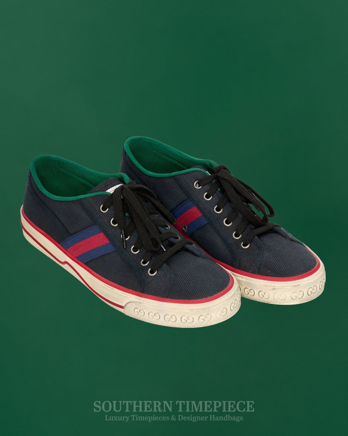 Gucci 1977 Tennis Off the Grid Trainers - Navy Econyl (Men's Size 8)