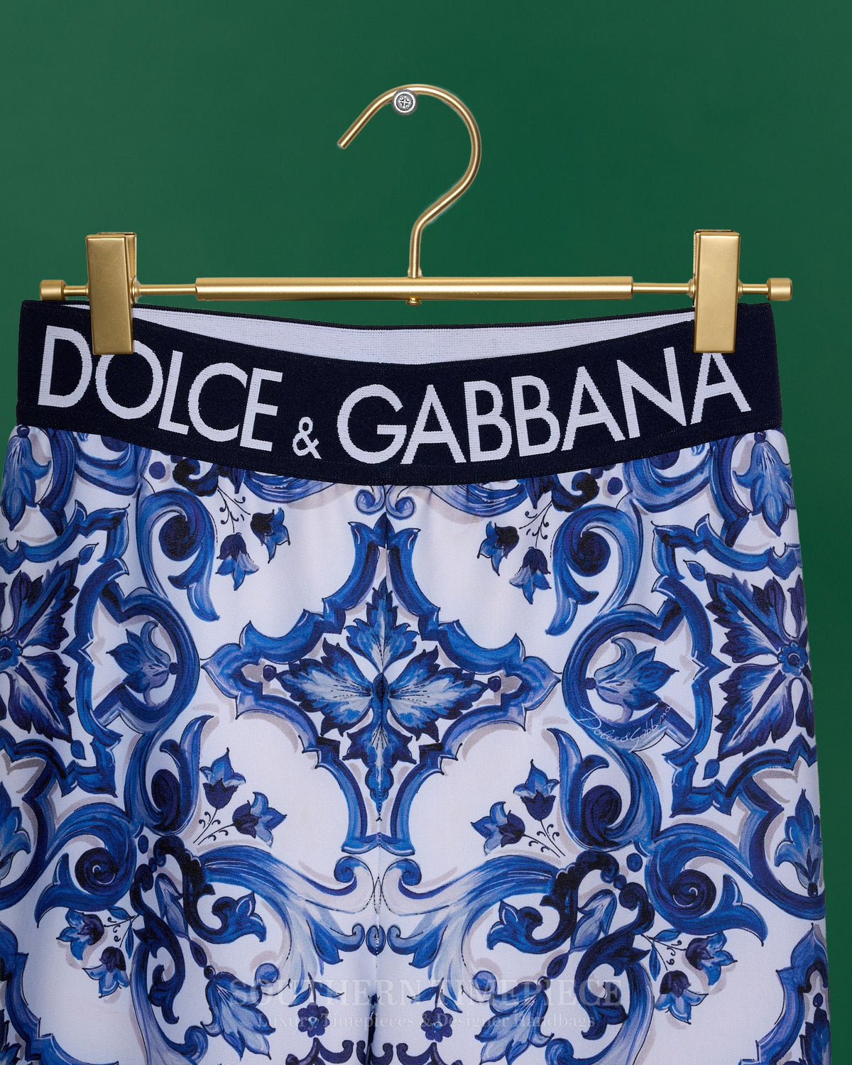 Dolce & Gabbana Leggings - Majolica-print jersey (Size 44)