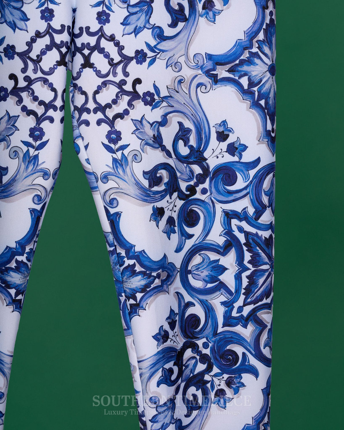 Dolce & Gabbana Leggings - Majolica-print jersey (Size 44)