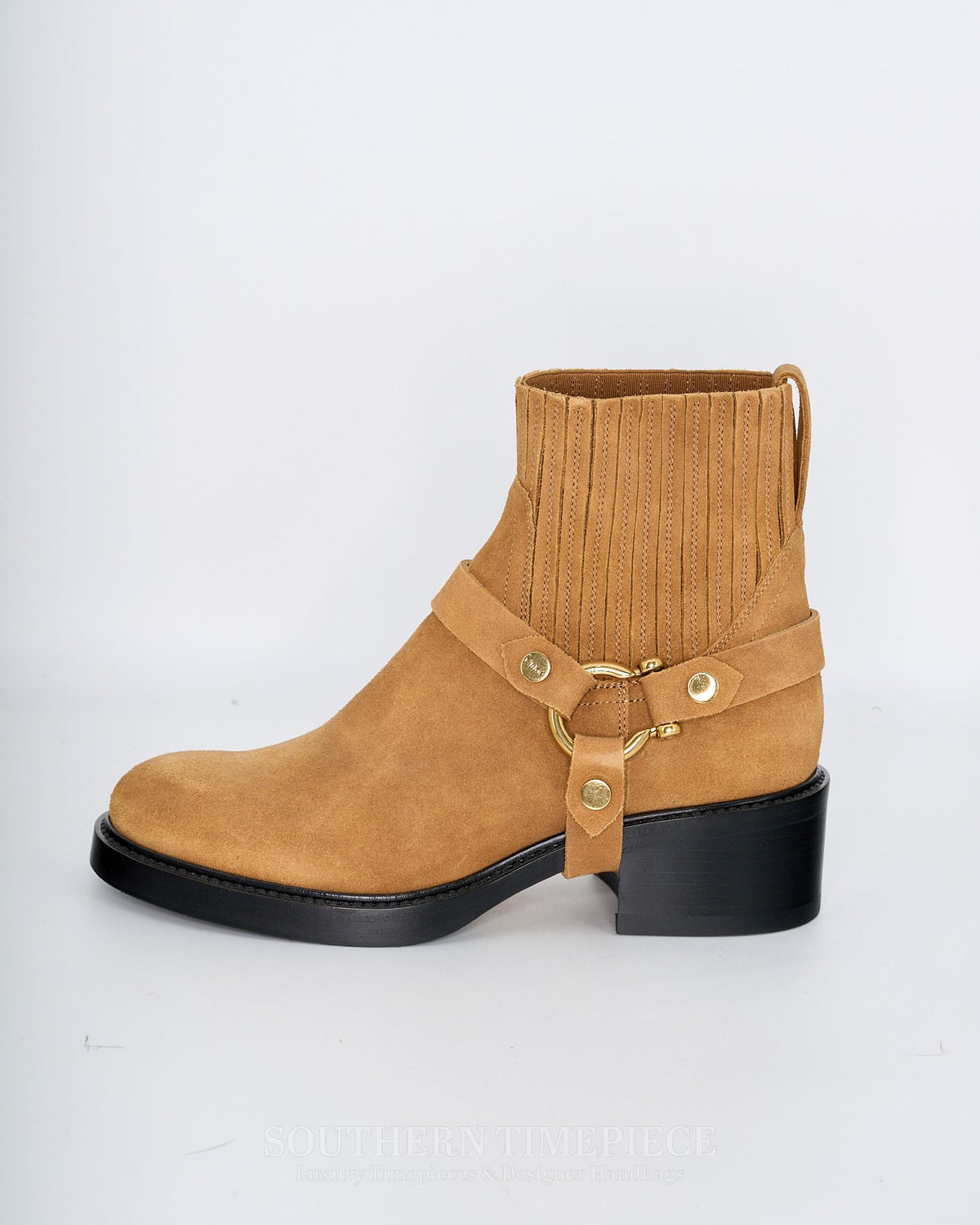 Chloé Dakota Leather Ankle Boots - Tan Suede Leather (Size 36/US 6)