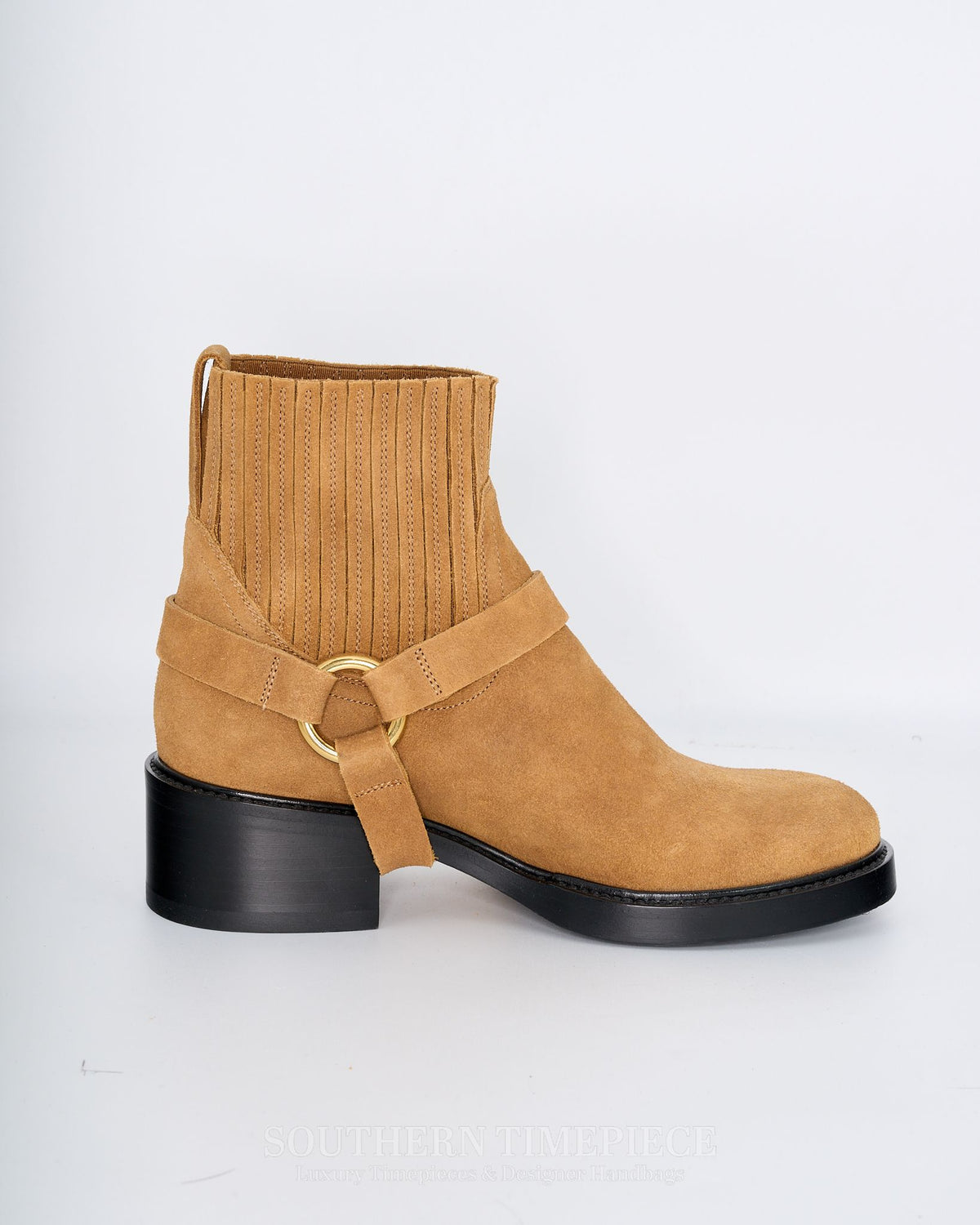 Chloé Dakota Leather Ankle Boots - Tan Suede Leather (Size 36/US 6)