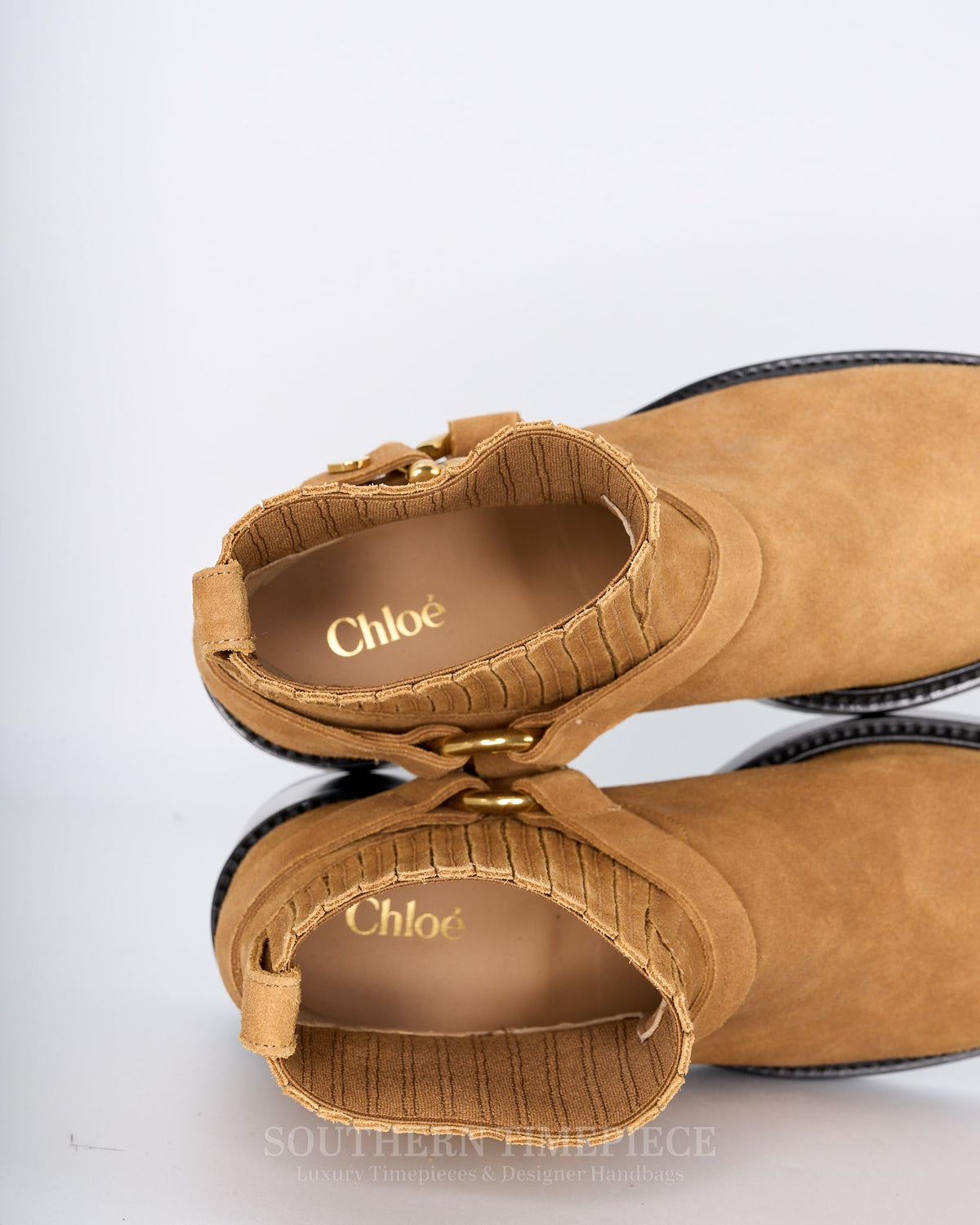 Chloé Dakota Leather Ankle Boots - Tan Suede Leather (Size 36/US 6)