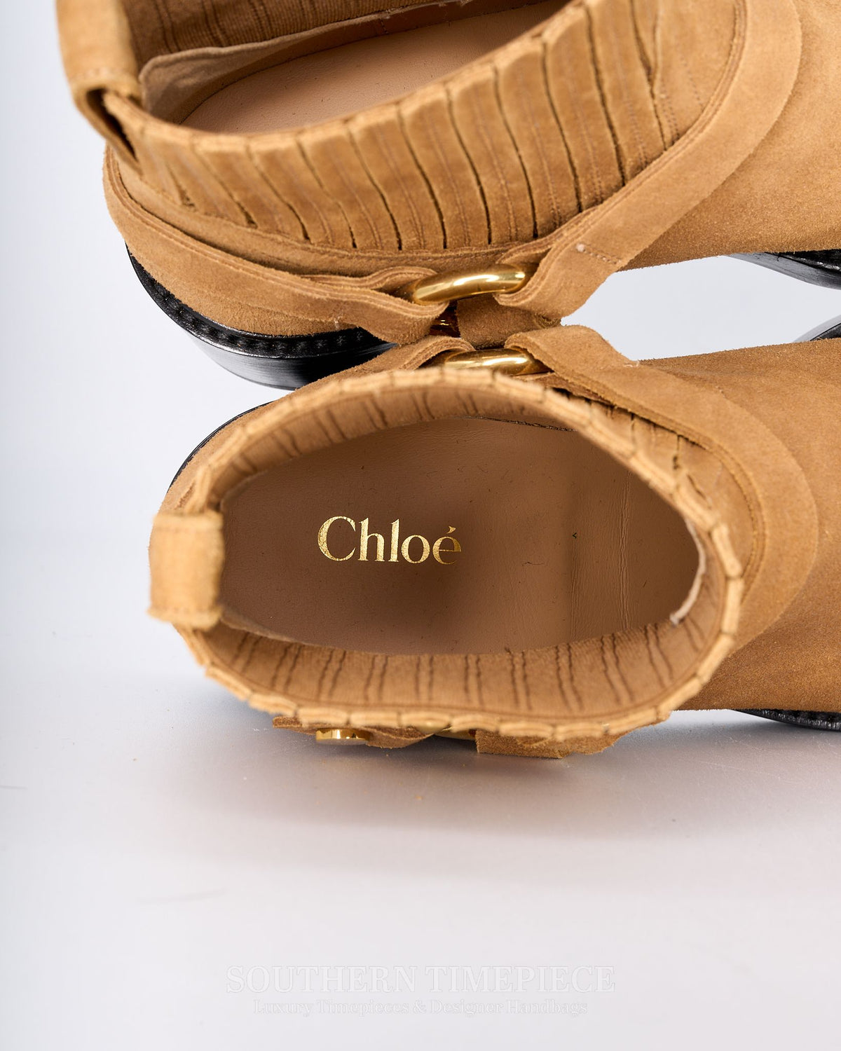 Chloé Dakota Leather Ankle Boots - Tan Suede Leather (Size 36/US 6)