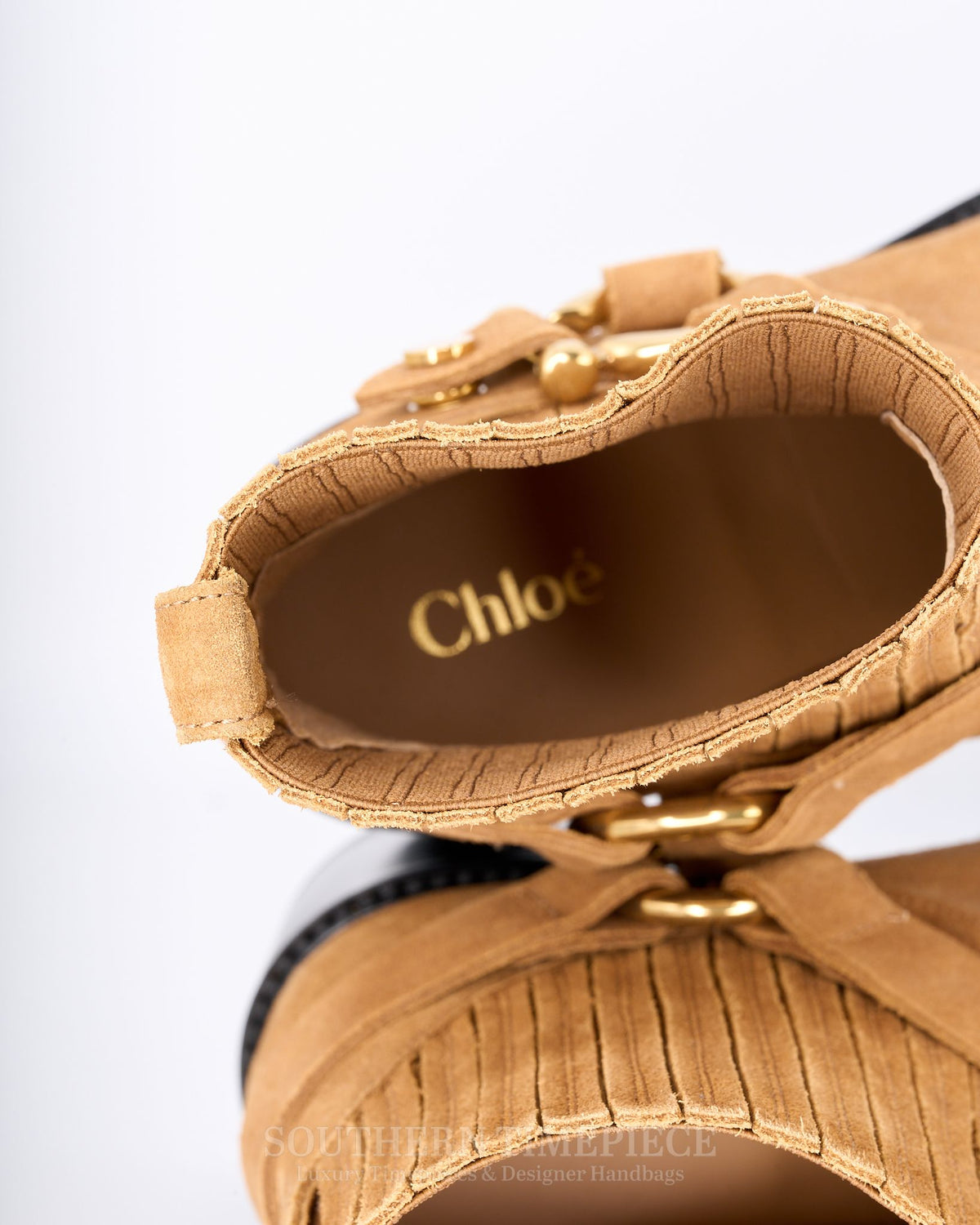 Chloé Dakota Leather Ankle Boots - Tan Suede Leather (Size 36/US 6)