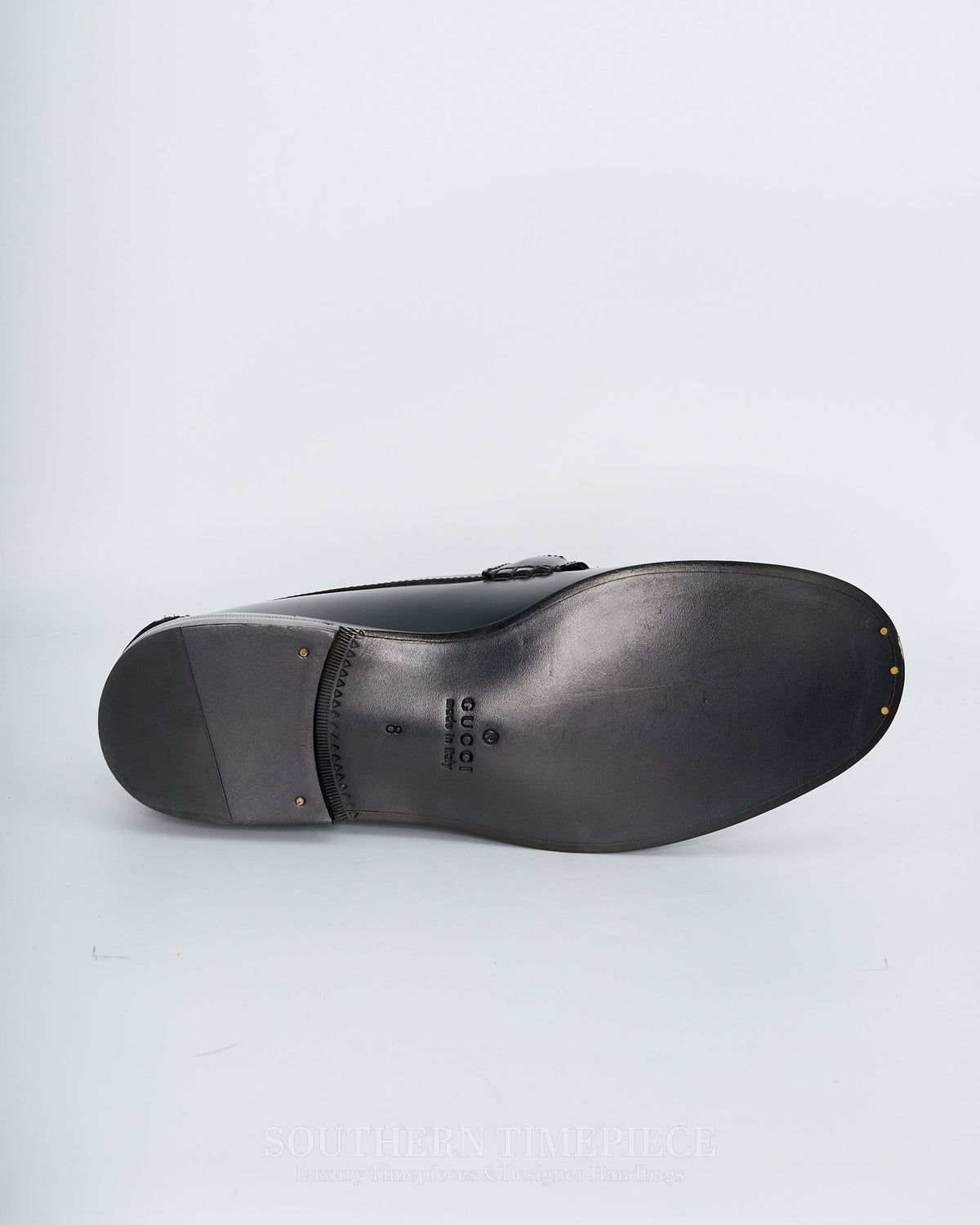 Gucci Men's Logo Lettering Leather Loafers US Size 8.5