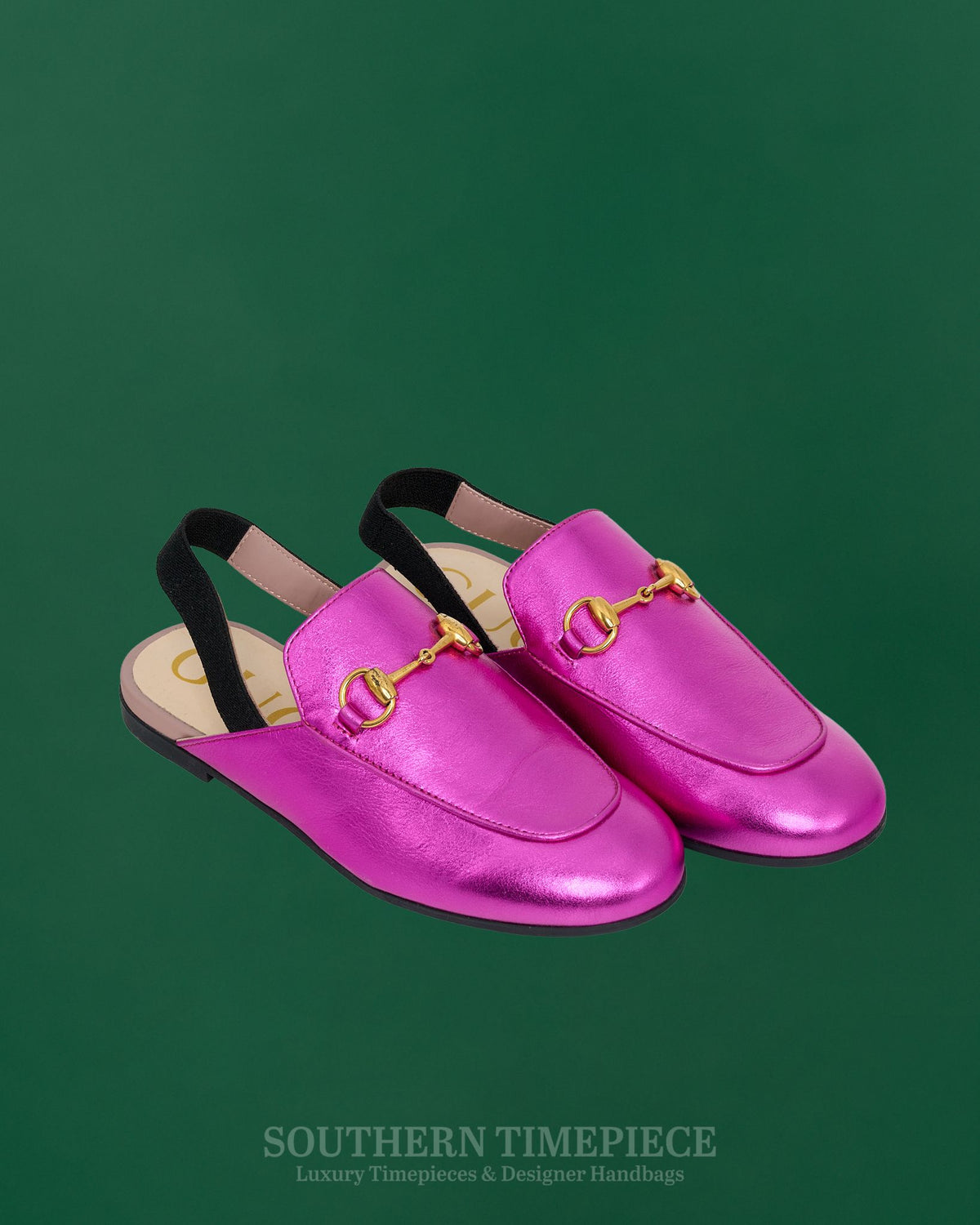 Gucci Kids Horsebit Jordaan Loafers - Silver Metallic Leather (Size 32 / US 1)