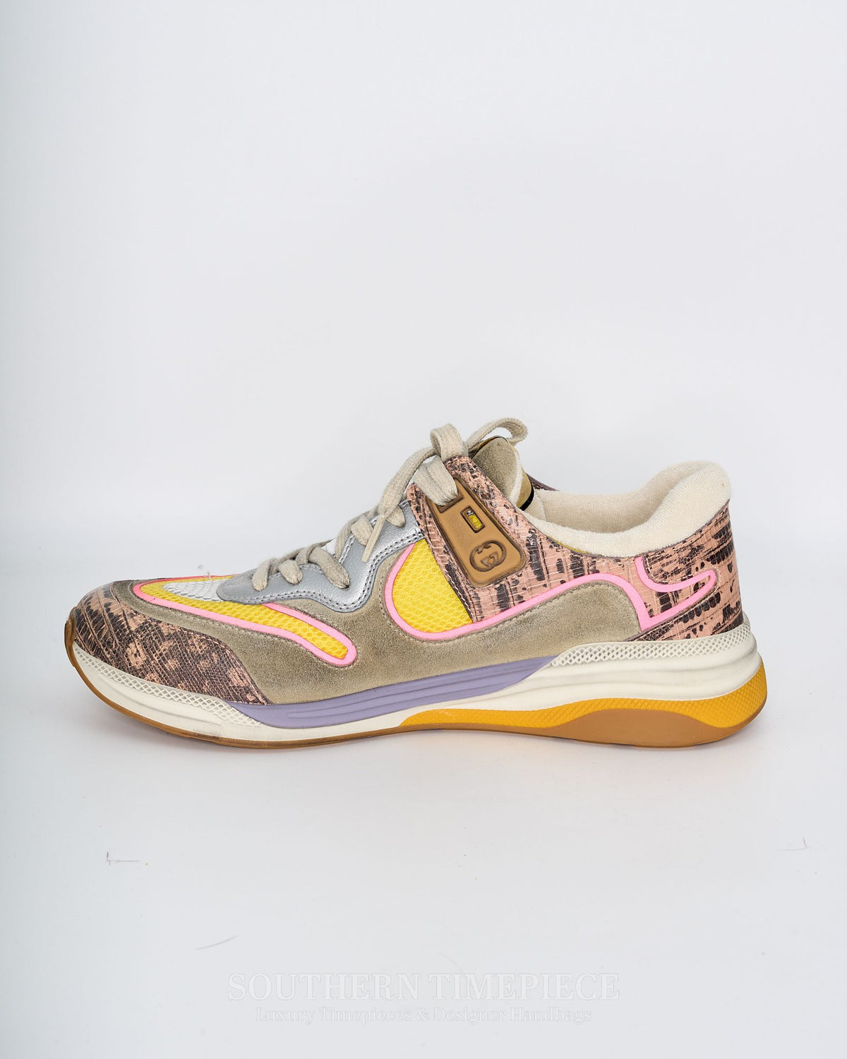 Gucci Women's Ultrapace Ace Distressed Suede Sneakers US Size 10
