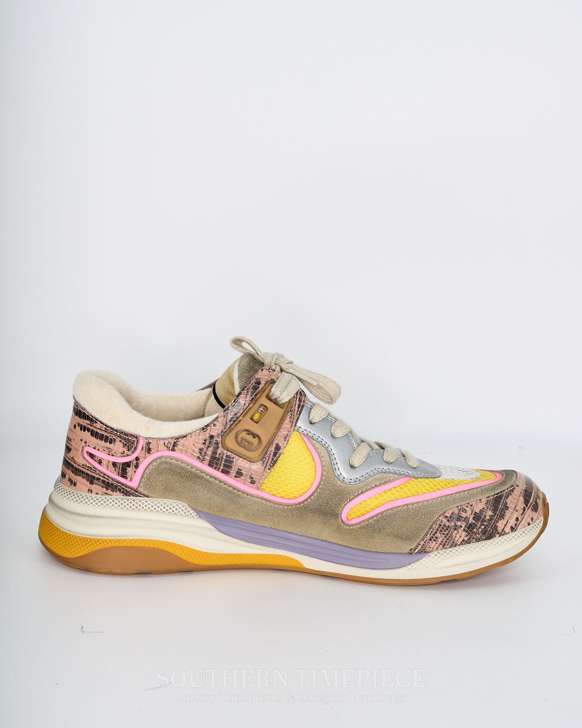 Gucci Women's Ultrapace Ace Distressed Suede Sneakers US Size 10