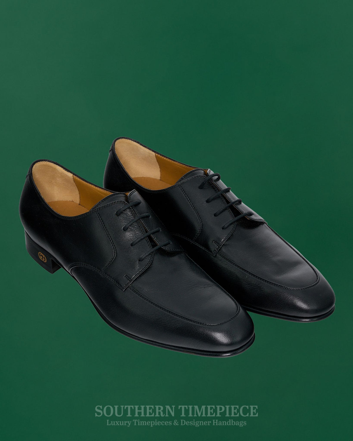 Gucci Men's Lace Up Shoes - Black Mandala Goat Leather (Size 10.5)